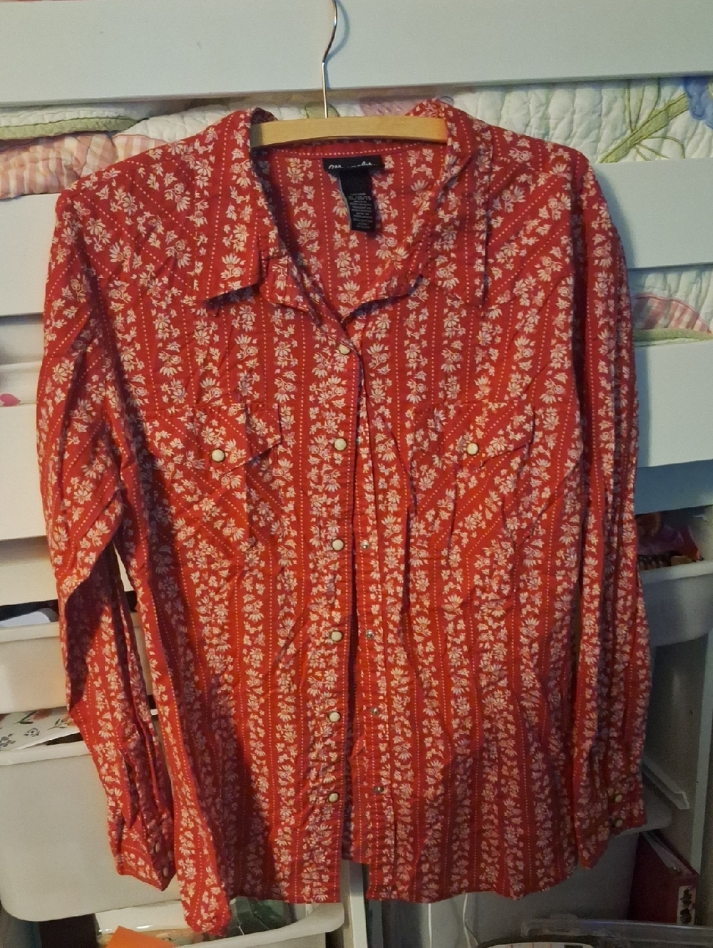 Wrangler Retro Red Floral Button-Up Shirt